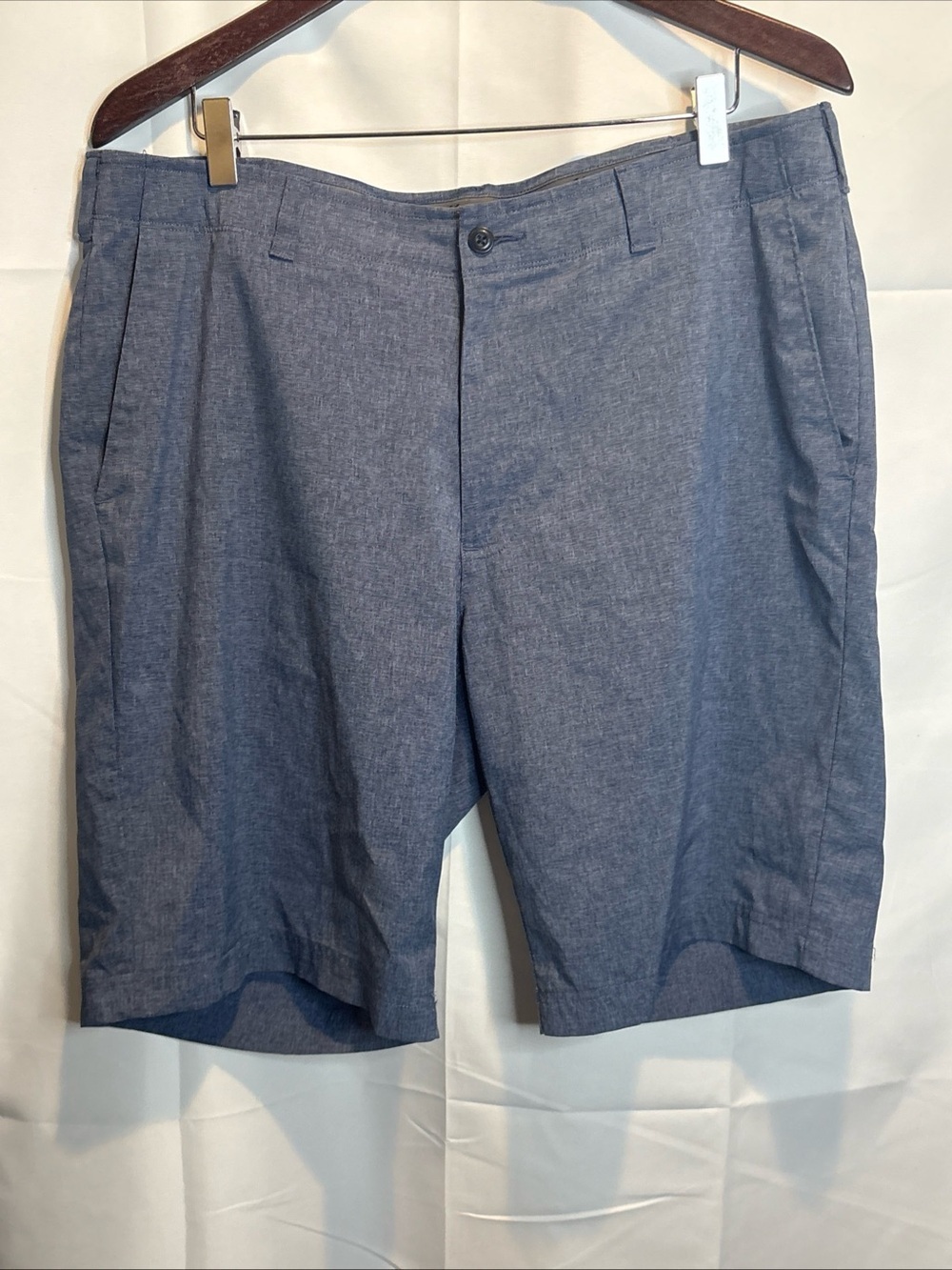 Hogan Men's Chambray Flat-Front Shorts in Blue